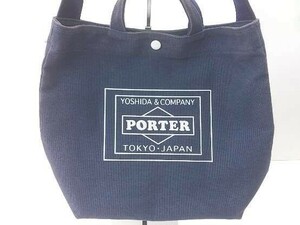 PORTER　ポーター LOWERCASE　キャンバス　ショルダー　汚れあり トートバッグ ネイビー レディース 1301000007099