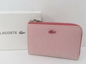 lacoste ラコステ キーケース 財布 ミニ レザー ウォレット ワニ コインケース nf9323k 擦れ有り ピンク レディース 1210000003638