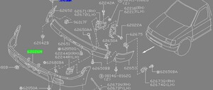 【日産純正新品】NISSAN 未使用品 ★超希少品★ ダットサン トラック D22 フロントバンパー ロア側 下側 無塗装 ダットラ LFMD22 LFMD22