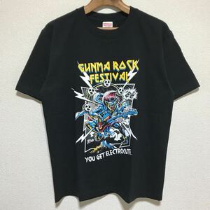 [即決古着]GUNMA ROCK FESTIVAL(群馬ロックフェスティバル)2014/雷神Tシャツ/バンドT/エレクトリック/ブラック/Mサイズ