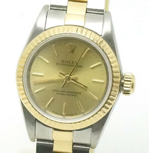 中古 OH済 ROLEX ロレックス オイスターパーペチュアル レディース 腕時計 自動巻 67193 N番