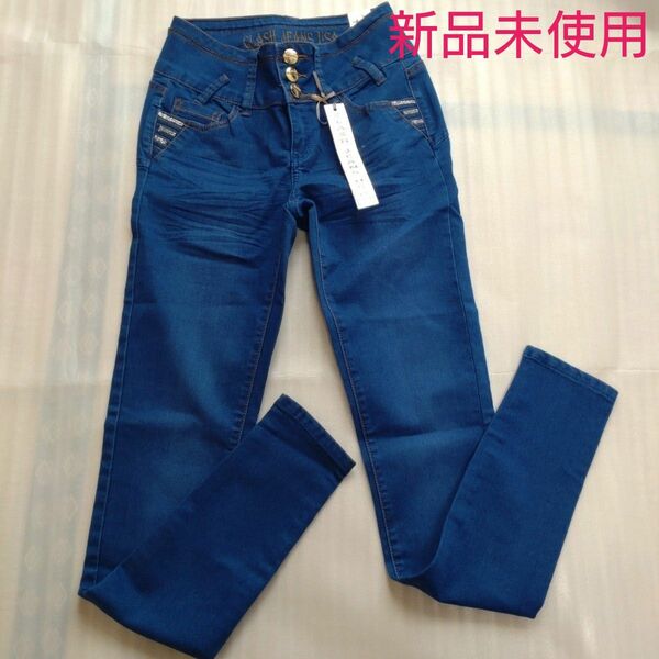レディース 新品未使用 タグ付き スキニーclash jeans USA ブルー デニムパンツ DENIM モレトン 