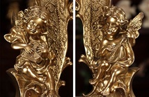 置時計 天使 エンジェル フレア フルールデリス バロック調 装飾 ロココ調 ゴールド アンティーク インテリア 中世 教会_画像8