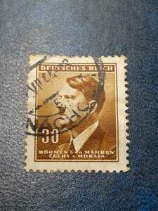アンティーク切手　ドイツ　1942年頃　アドルフ.ヒトラー　30　使用済み