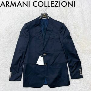 新品 ARMANI COLLEZIONI アルマーニコレッツォーニ テーラードジャケットジャケット イタリア製 2B 46 ウール ネイビー O112229-134