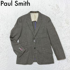 美品 Paul Smith ポールスミス テーラードジャケット ウール L メンズ ヘリンボーン O112229-125