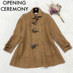 OPENING CEREMONY オープニングセレモニー ダッフルコート チェック柄 タッセル カットオフ レディース O122214-142