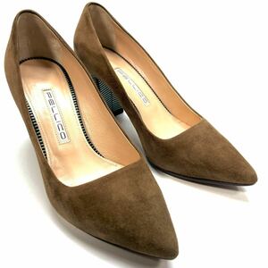 PELLICO Perry ko pumps tea n key heel suede 36 23.0cm lady's shoes shoes Brown 