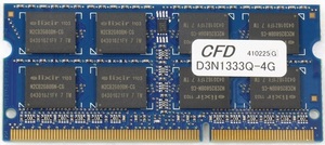 CFD sale D3N1333Q-4G DDR3-10600 SO-DIMM for laptop memory 