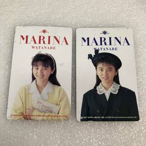 激レア希少！渡辺満里奈！テレホンカード！２枚セット！1987年！アルバム付属品！当時物！非売品！おニャン子クラブ！