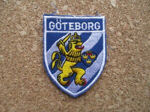 90s ストックホルム GOTEBORGイェーテボリ ワッペン/PATCH北欧スーベニア紋章BADGE中世EMBLEM獅子パッチ旅行エンブレム土産ヨーロッパ D①