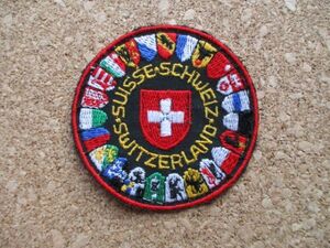 80s スイス SUISSE SWITZERLAND SCHWEIZ 刺繍ワッペン/PATCH国旗SWISSアップリケFLAG州旗パッチ旅行スーベニアBADGE D①