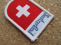 70s スイス SWITZERLAND ワッペン/SUISSE国旗SCHWEIZアルプスSWISS国旗PATCHパッチBADGE旅行EMBLEMスーベニア十字 D①_画像3