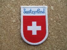70s スイス SWITZERLAND ワッペン/SUISSE国旗SCHWEIZアルプスSWISS国旗PATCHパッチBADGE旅行EMBLEMスーベニア十字 D①_画像1
