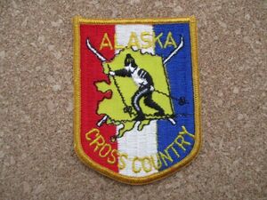 70s ALASKA CROSS COUNTRY アラスカ クロスカントリー競走ワッペン/スキーSKIビンテージ旅行ジョークVintageスーベニアPATCH土産USA D6