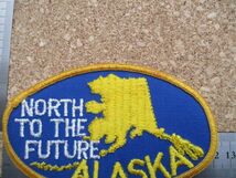 70s ALASKA アラスカ NORTH TO THE FUTUREワッペン/北から未来へ地図くまビンテージ旅行ジョークVintage大陸スーベニアPATCH土産USA D6_画像9