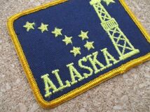 70s ALASKA アラスカ ワッペン/鉄塔ALASKA送電線ビンテージ旅行ジョーク星座Vintage電線スーベニア北斗七星PATCH土産USA星 D6_画像2