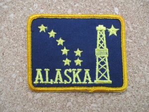 70s ALASKA アラスカ ワッペン/鉄塔ALASKA送電線ビンテージ旅行ジョーク星座Vintage電線スーベニア北斗七星PATCH土産USA星 D6