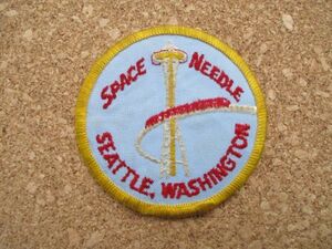 80s スペースニードルSPACE NEEDLE ワシントンSEATTLEシアトルWASHINGTONワッペン/ビンテージ旅行アメリカVintageスーベニアPATCH土産US D7