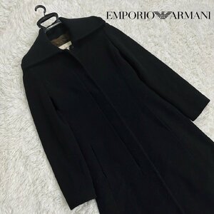[ отправка в тот же день ] Emporio Armani длинное пальто чёрный M размер высококлассный EMPORIO ARMANI