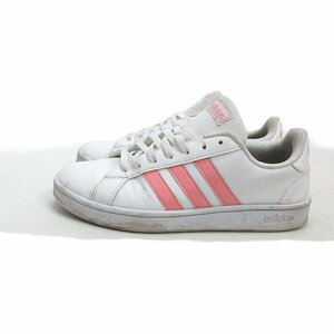 y■【25cm】アディダス/ADIDASグランド コート ベース フェイクレザースニーカー■白LADIES/13【中古】