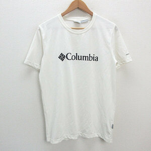 y■コロンビア/COLUMBIA OMNI-WICKロゴプリントTシャツ■白【メンズL】MENS/173【中古】