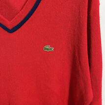 ■ 80s 90s USA製 ビンテージ IZOD LACOSTE アイゾット ラコステ ワンポイントロゴ チルデンセーター サイズXL レッド アメカジ アクリル■_画像4