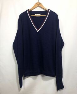 ■ 70s 80s USA製 ビンテージ The FOX フォックス JCPenny チルデンセーター TALL ネイビー Vネック アメカジ ストア系 カートコバーン ■