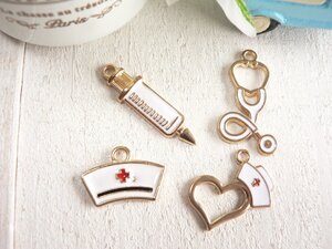  charm nurse set nursing .( #1995) 4 piece handicrafts parts handmade materials 