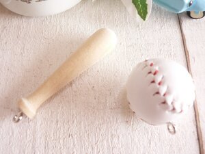  charm baseball ball bat each 1 piece insertion Baseball #2859