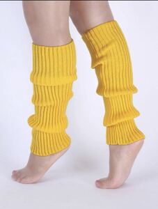  Dance woman solid candy - color knitted winter leg warmers Roo z style boots socks gift yellow color 