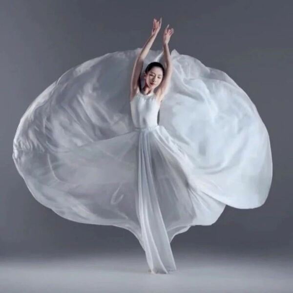 ホワイトダンス妖精オリエンタルダンススカートスイングベリーダンス女性パフォーマンス衣装1000度ダンス衣装フルサークルマキシスカート