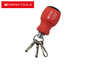 PB SWISS TOOLS（ピービースイスツールズ）スイスグリップ キーホルダー,レッド/ブラック,スタビー,ドライバー