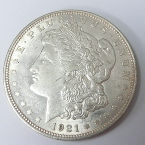アメリカ 1921年 モルガンダラー 1ドル銀貨 E.PLURIBUS.UNUM ONE DOLLAR UNITED STATES OF AMERICAの画像1