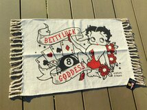 ◆送料無料◆【ベティちゃんコットンマット】※《Betty Boop・LUCK》ベティ・ブープ　生成り_画像1