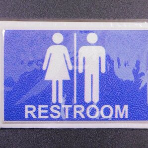 デコサインステッカー【RESTROOM/トイレ】 壁紙シール ウォール アメリカン お手洗い ≪サイズ 100×153mm≫の画像2