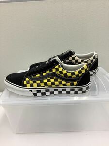 美品28.5 vansスニーカー　オールドスクール　us企画　限定　チェッカー柄　マルチカラー　バンズ