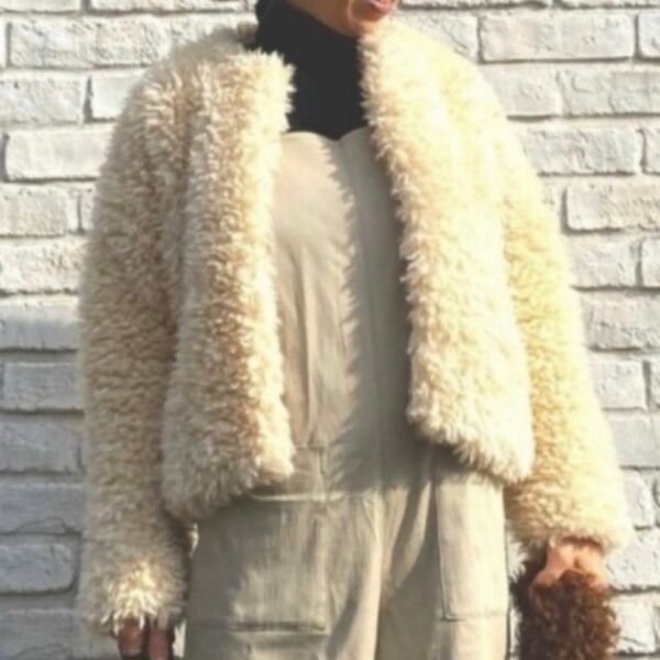 FEMIND TOKYO モコモコジャケット　モコモコアウター　ホワイト　フリーサイズ　ファーアウター