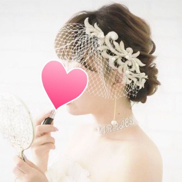 刺繍 ヘッドドレス 花嫁 ウェディング ヘアアクセ ブライダル プレ花嫁 レース ハンドメイド