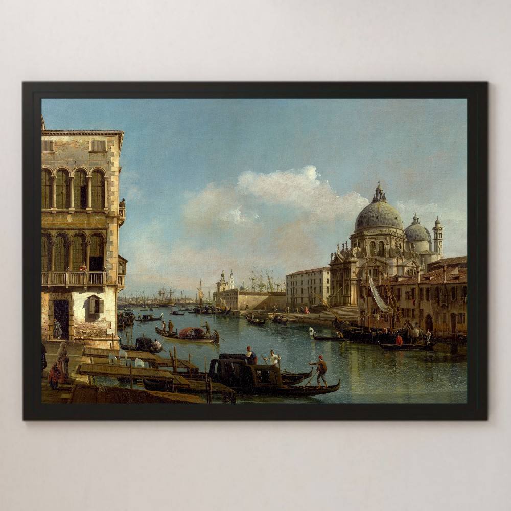 Bellotto Vista del Gran Canal y Dogana Pintura Arte Póster Brillante A3 Bar Café Clásico Interior Paisaje Catedral Venecia Italia, residencia, interior, otros