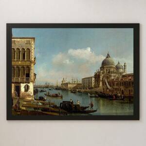 Art hand Auction Bellotto Vue sur le Grand Canal et le Dogana Peinture Art Poster Brillant A3 Bar Café Classique Intérieur Paysage Cathédrale Italie Venise, Logement, intérieur, autres