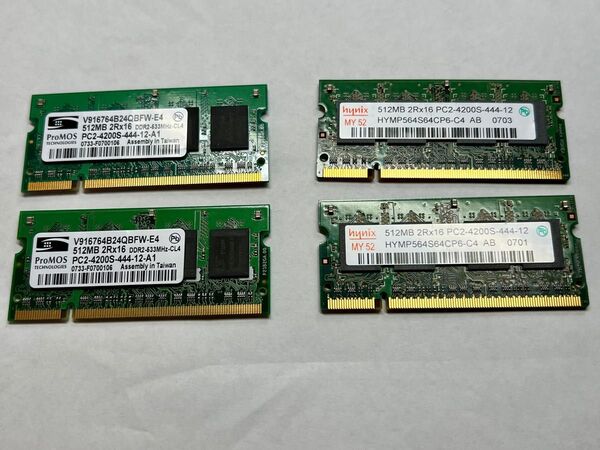 【送料込み】DDR2メモリ 512MB×4枚セット 動作可