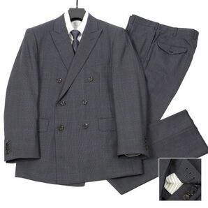 189【送料込み】新品 ONWARD オンワード樫山 日本製 ダブルスーツ ウール チェック ビジネス メンズ A6の画像1