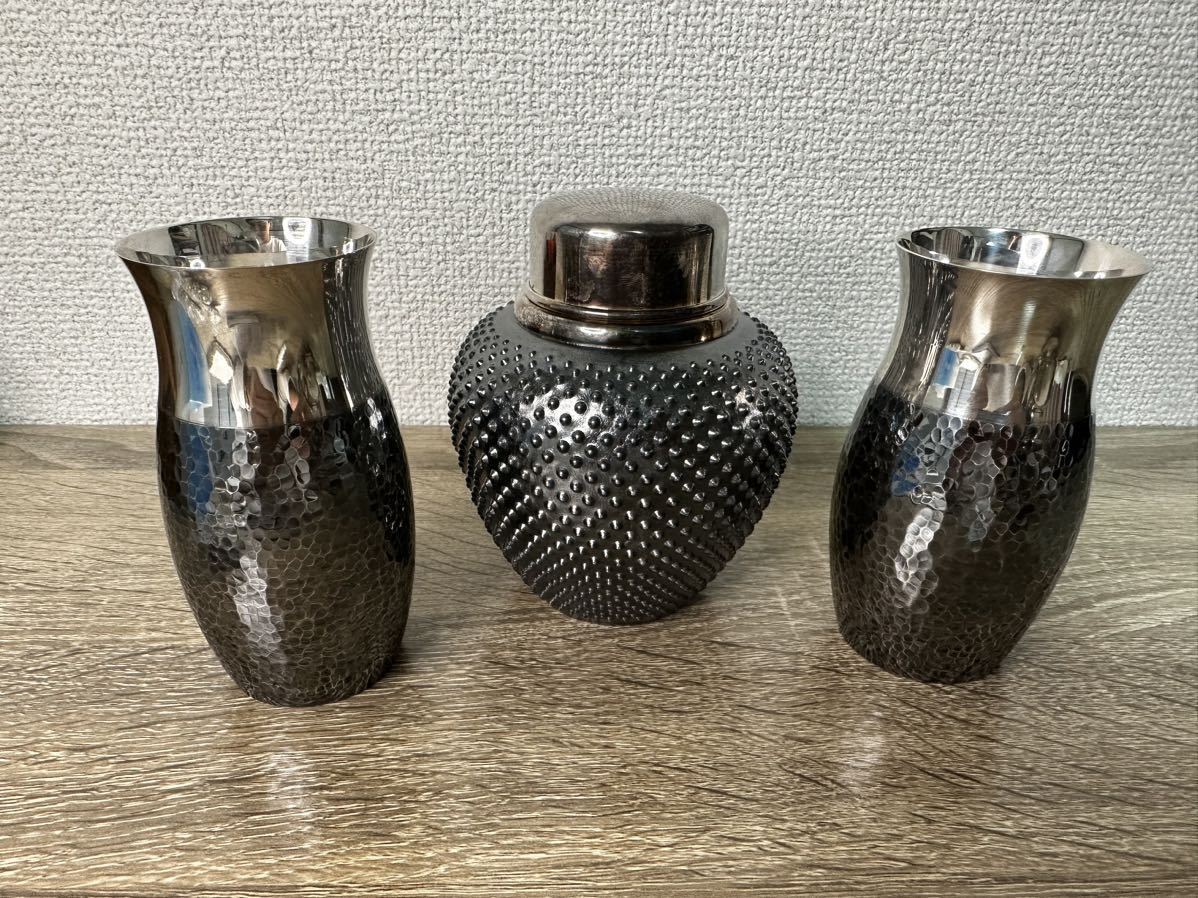 3年保証 即日出荷 アンティーク 純銀製 酒器 純銀刻印 徳利 千呂利