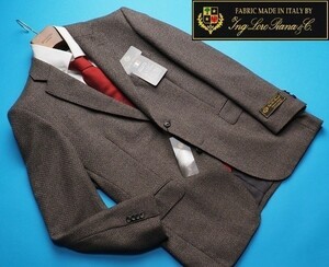 新品9.6万円 大手百貨店扱い 秋冬『Loro Piana ロロピアーナ DREAM TWEED 伊製生地』Super120S ウール100% ジャケットBB5茶(D) 3050670