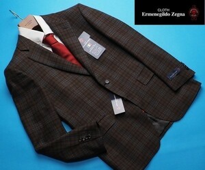 新品12.9万円 大手百貨店扱い 秋冬『Ermenegildo Zegna ゼニア Trofeo Cashmere 伊製生地』カシミヤ混起毛 ジャケットBB8茶(E) 3052260