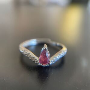 天然石無処理10月の誕生石.パープルピンクトルマリン リング指輪Freesize