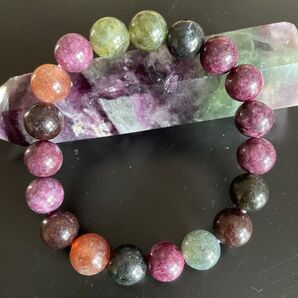 天然石 10月の誕生石トルマリン マルチカラートルマリン10mmブレスレット