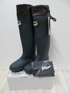  Bick Inaba ...! Hanshin foundation man and woman use *PVC portable boots FU-5501[ navy |3L|27.5-28.0cm] Flat bottom * storage sack attaching. goods, prompt decision 2780 jpy *