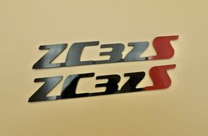 スズキ スイフトスポーツ ZC32S Handmade Emblem オリジナル 手作りミニエンブレム　2個セット(ブラック+レッド)